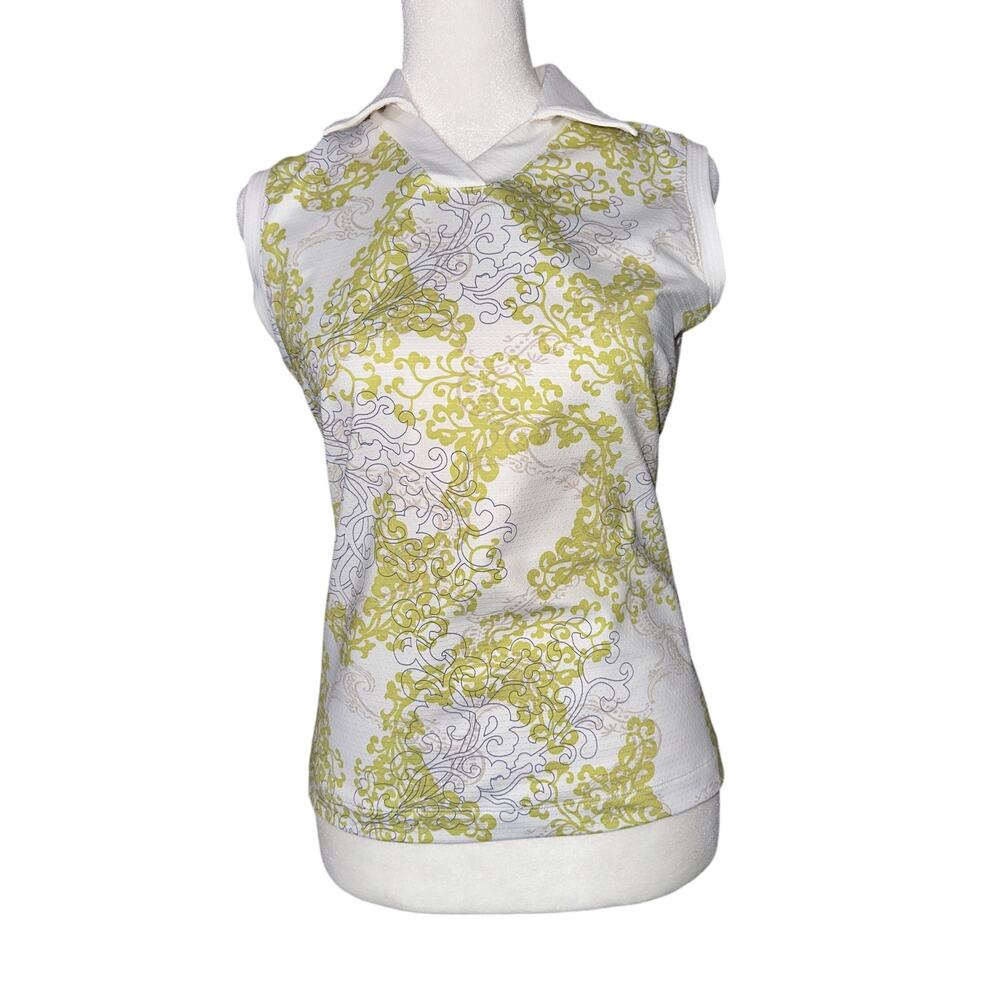 Nike Women’s Dri-Fit Victory Golf Polo Shirt XS Floral Print Performance ‎ Top